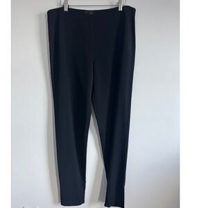 Calvin Klein Collection Black Straight Leg Pants Women Size 48R Italy Luxury‎